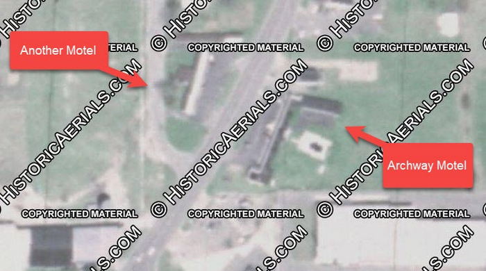 Archway Motel - 1981 Aerial Showing Motel And Another Across Road (newer photo)